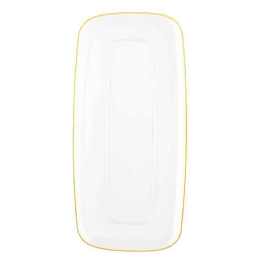 10.6" x 5" Clear Rectangular Plastic Plates