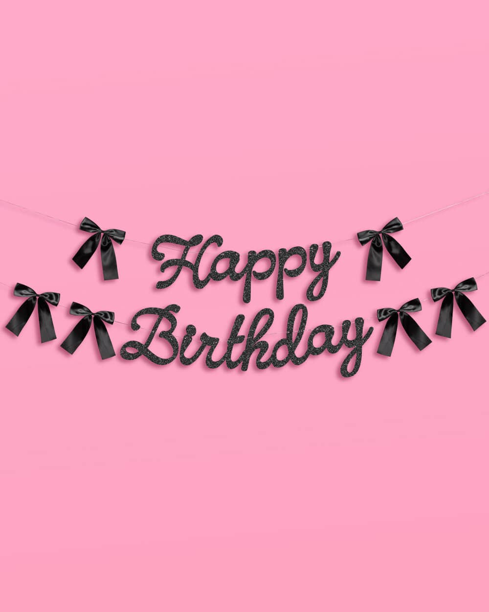 Little Black Bow Birthday Banner