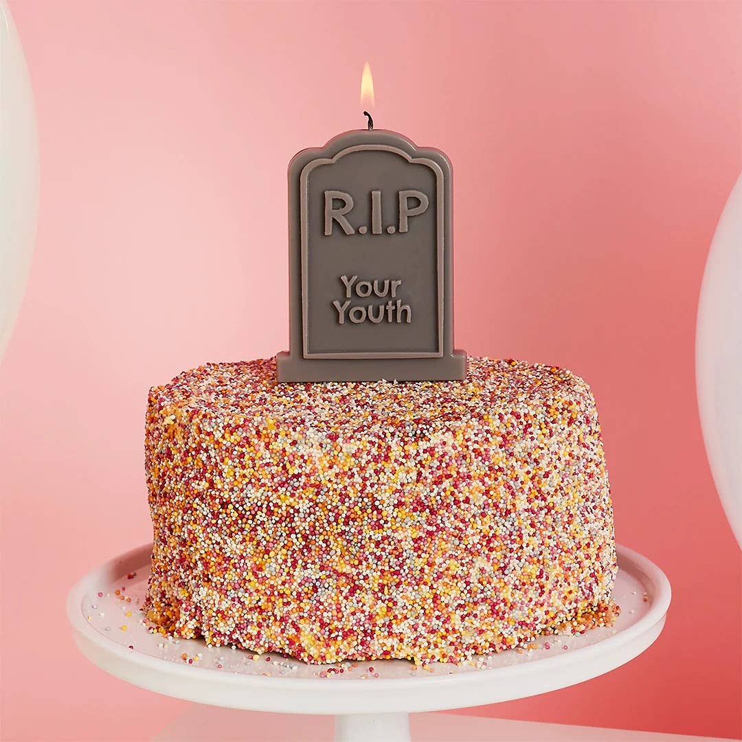 RIP Your Youth Gravestone Candle
