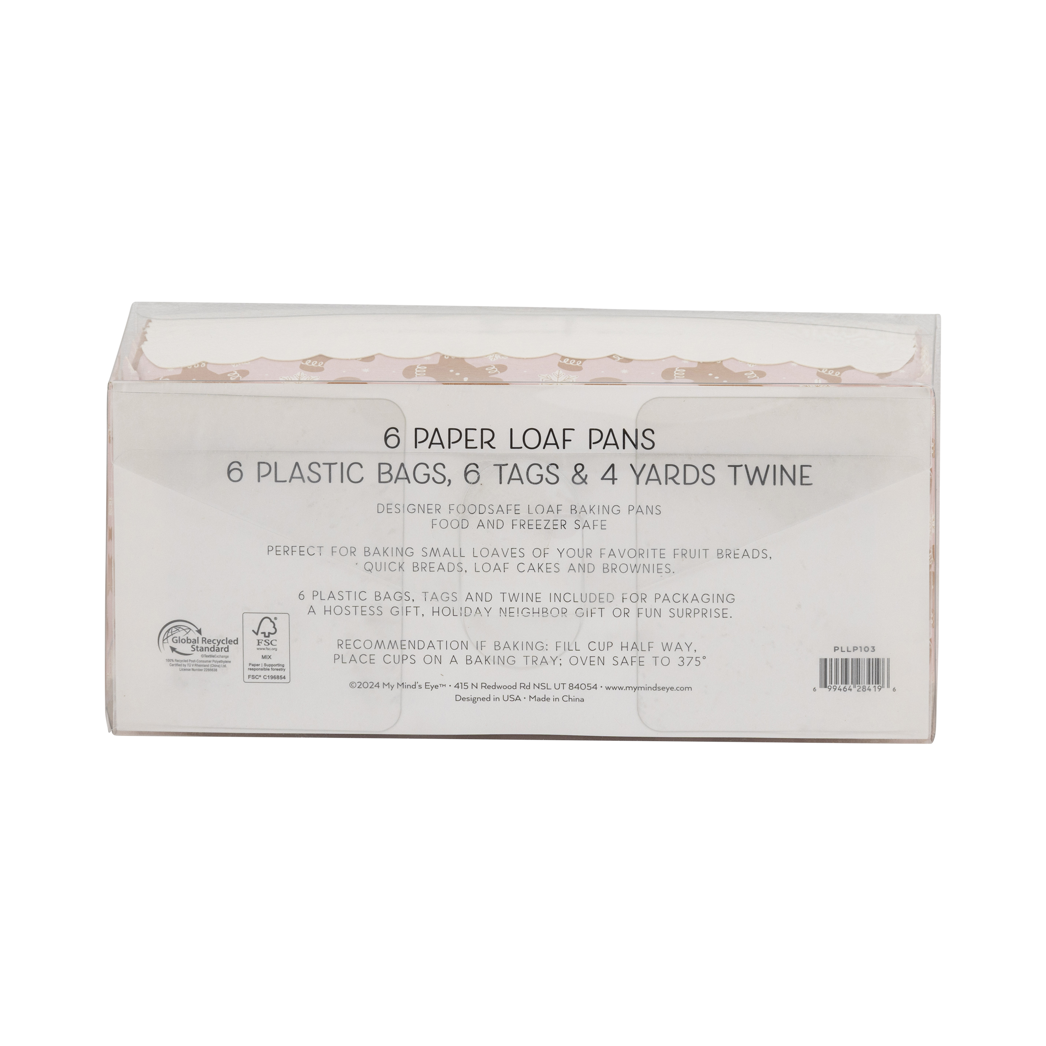 Gingerbread on Pink Loaf Pan Set