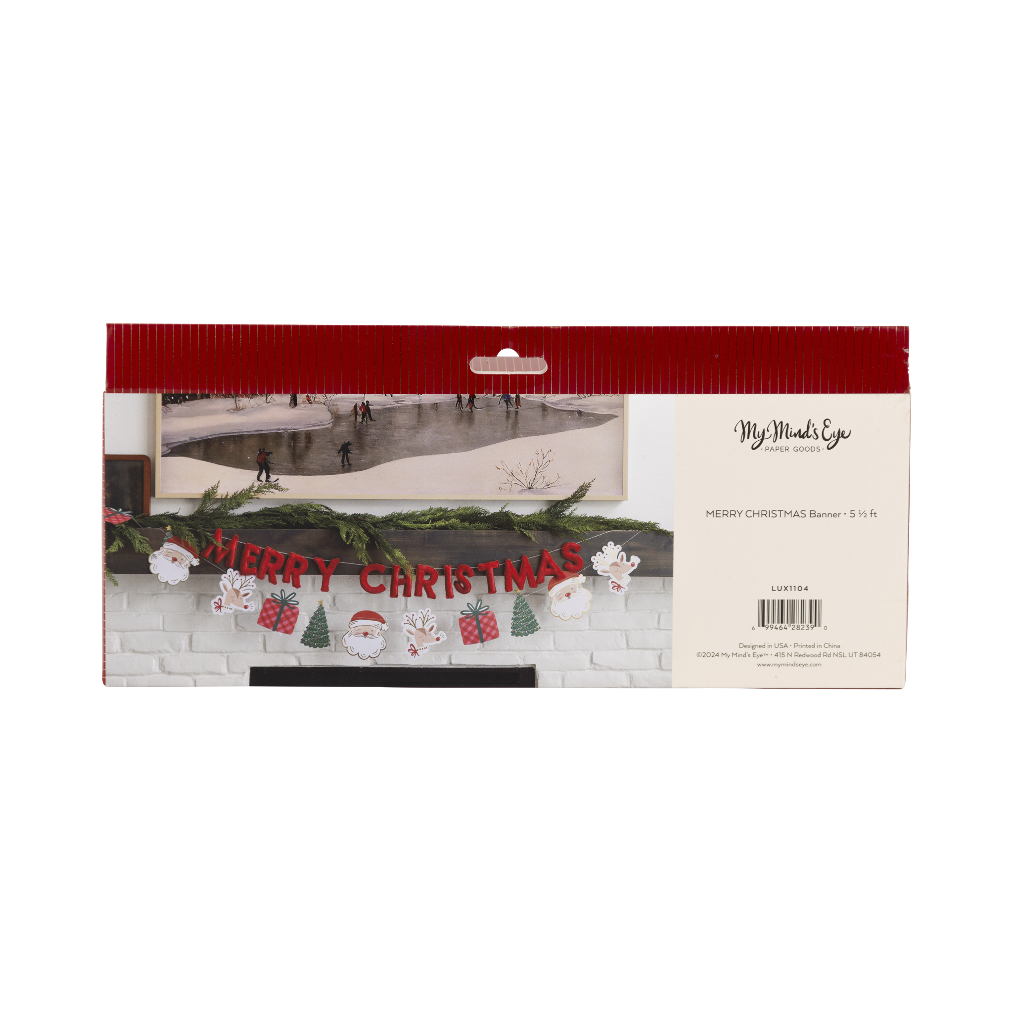 Puffy Red Velvet Merry Christmas Banner