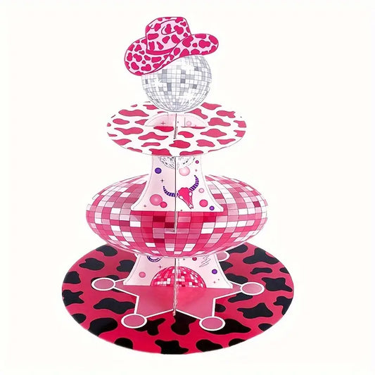 Disco Cowgirl 3 Tier Cupcake Stand