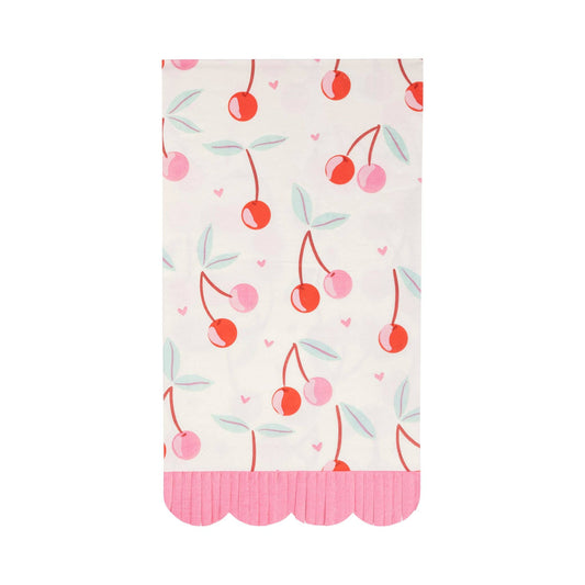 Cherries Fringe Scallop Guest Napkin