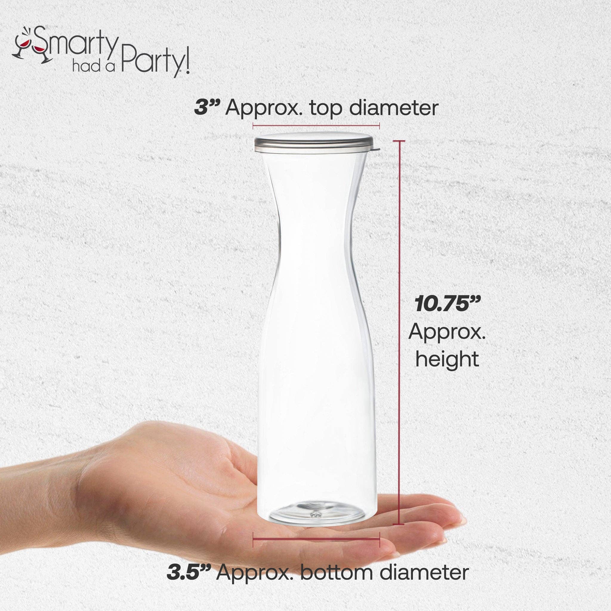 35 oz. Clear Large Plastic Wine Carafe with Lid