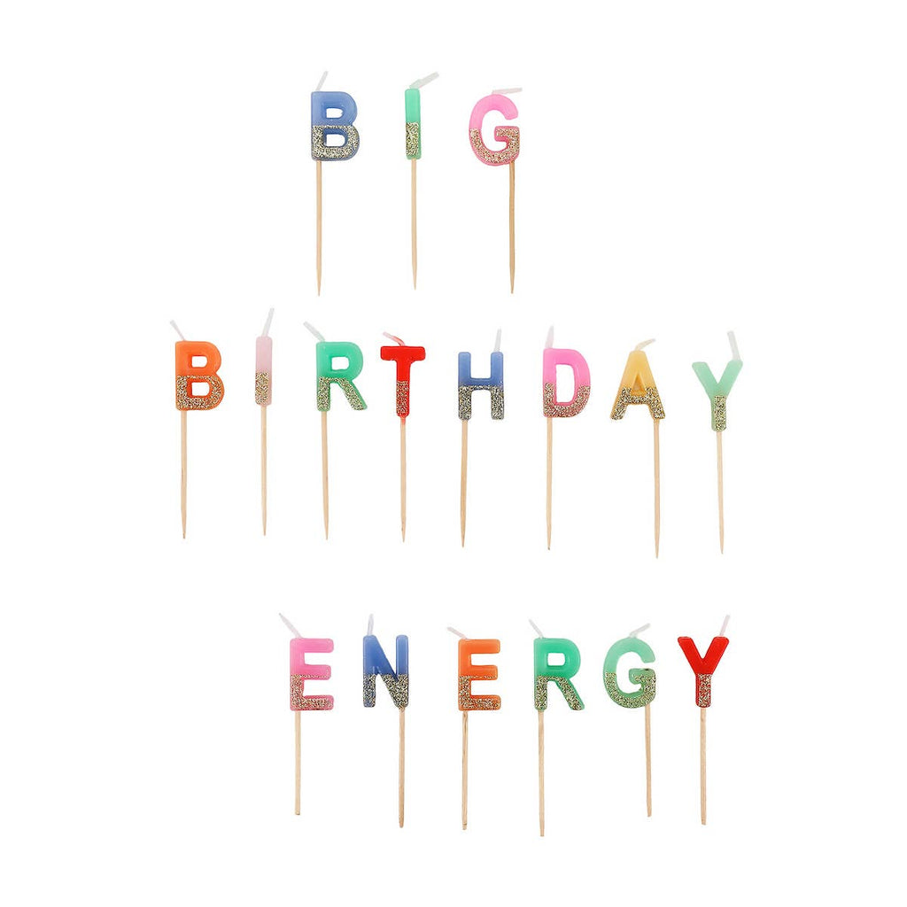 Big Birthday Energy Glitter Birthday Candles Set