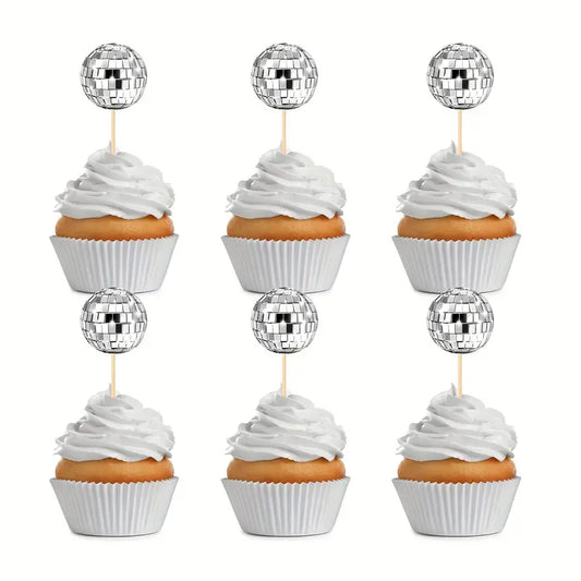 Disco Ball Cupcake Toppers