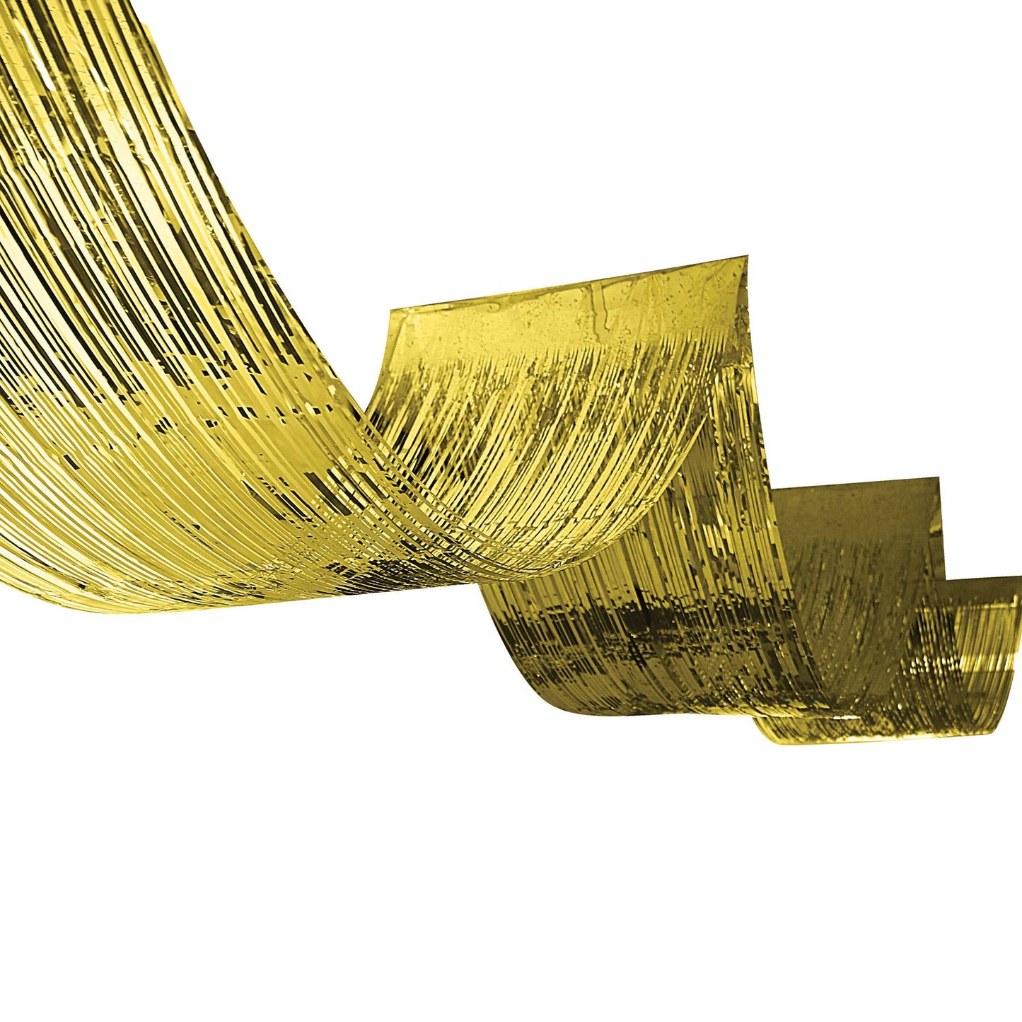 Metallic Fringe Ceiling Curtain - Gold