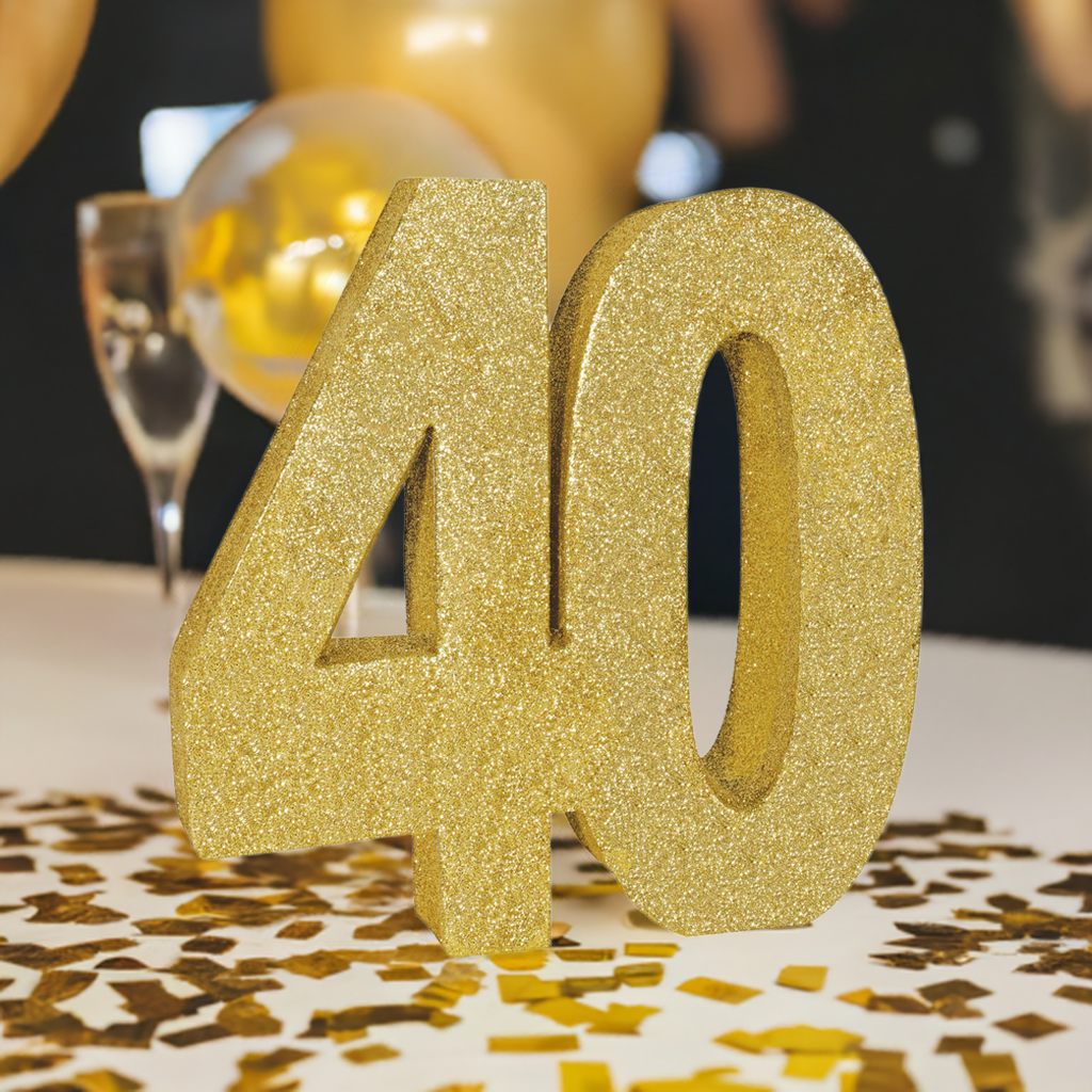 3-D Glittered "40" Centerpiece