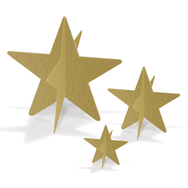 3D Gold Star Centerpieces